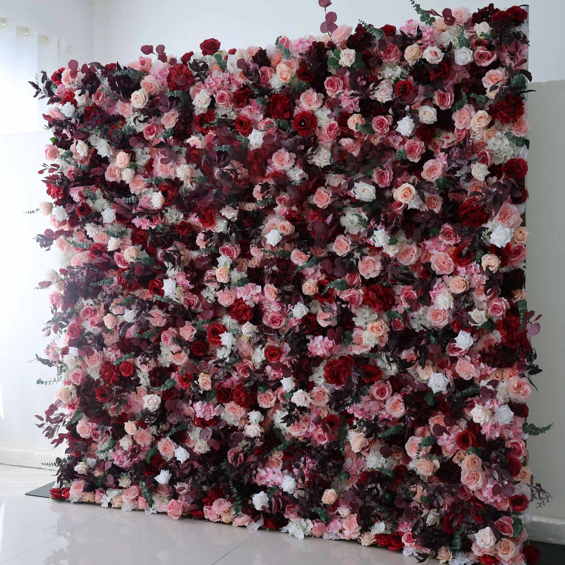 Rose hydrangea indoor background wall decoration Internet celebrity punch card shooting location 1