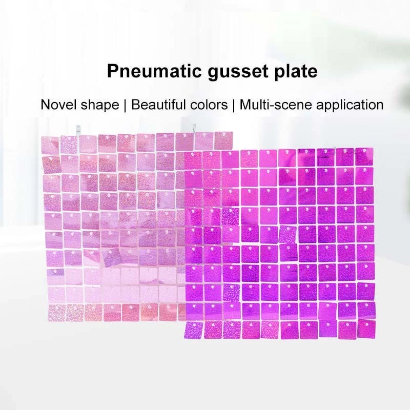 Pneumatische Plattenlaser Pneumatische Zwickelplatte Geburtstagsfeier Hintergrund Wand transparent Grid-On-Kree Grundplatteninstallation 1