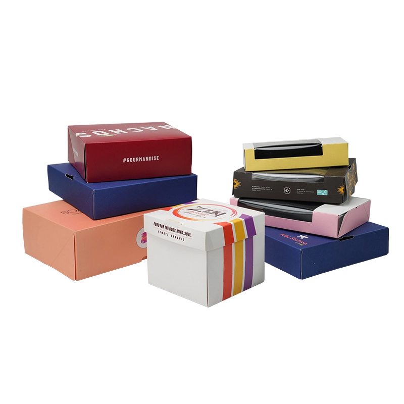 Factory custom double side printing Disposable Kraft Paper Fast Food Box cake bread Takeaway Food Packaging with Window 1
