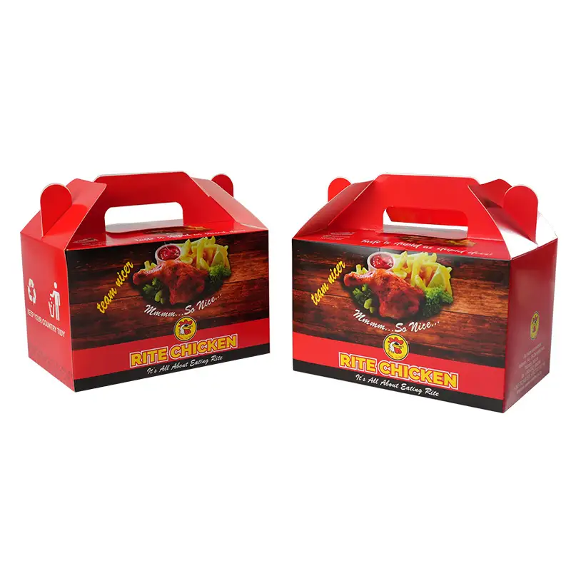 Uchampak-Custom Food Grade Chicken burger box packaging disposable take away ກ່ອງບັນຈຸພັນໄກ່ທອດ 1