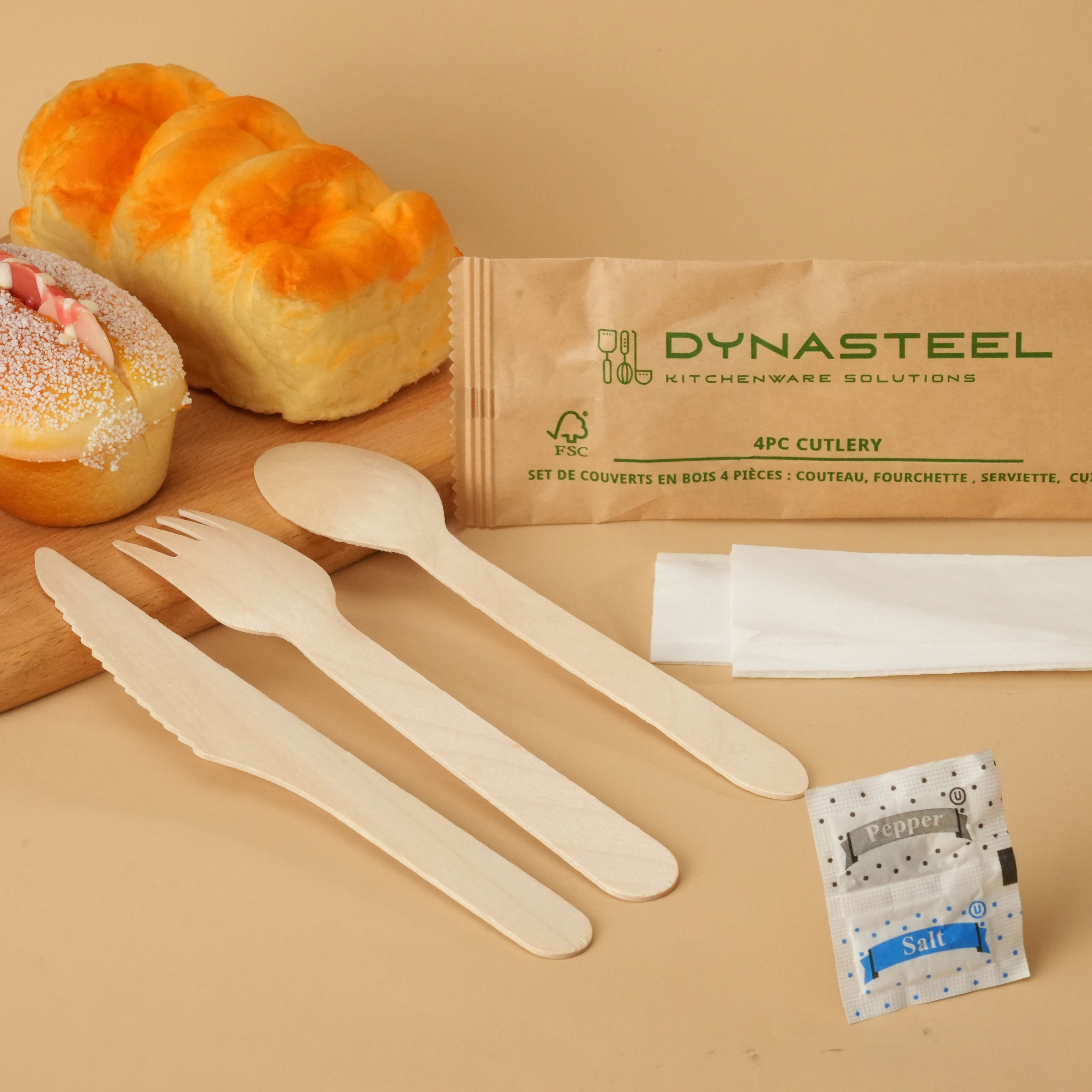Uchampak-Hot selling wholesale eco friendly disposable bamboo cutlery set ice cream spoon bamboo spoon fork and knife 1