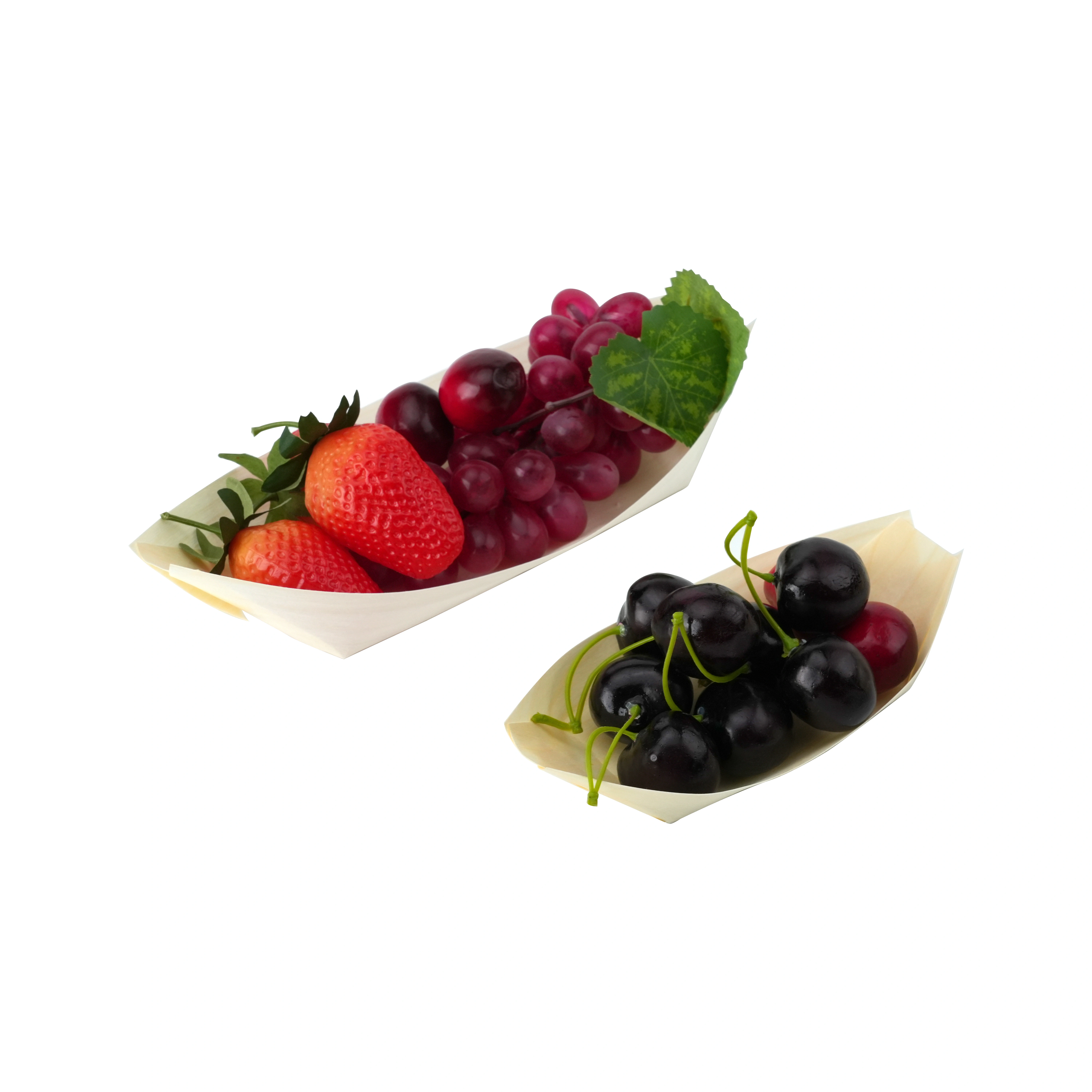 Uchampak-Factory Supplier Wholesale Eco-Friendly Recyclable Japanese Style wooden boat tray Sushi plate 1