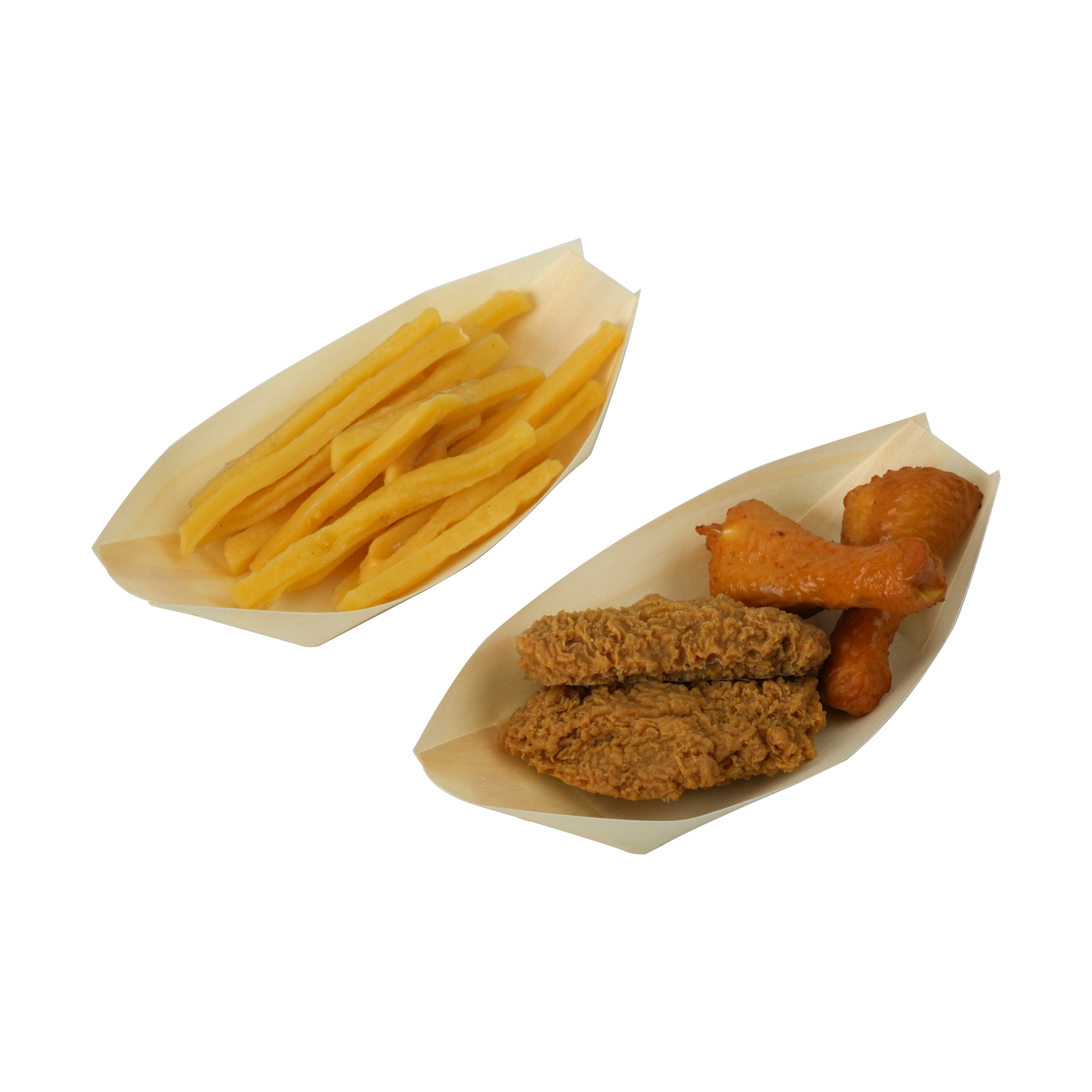 Uchampak-Cake Fried French fries wooden boat Tray 50pcs Wooden Sushi Boat Serving Tray 1