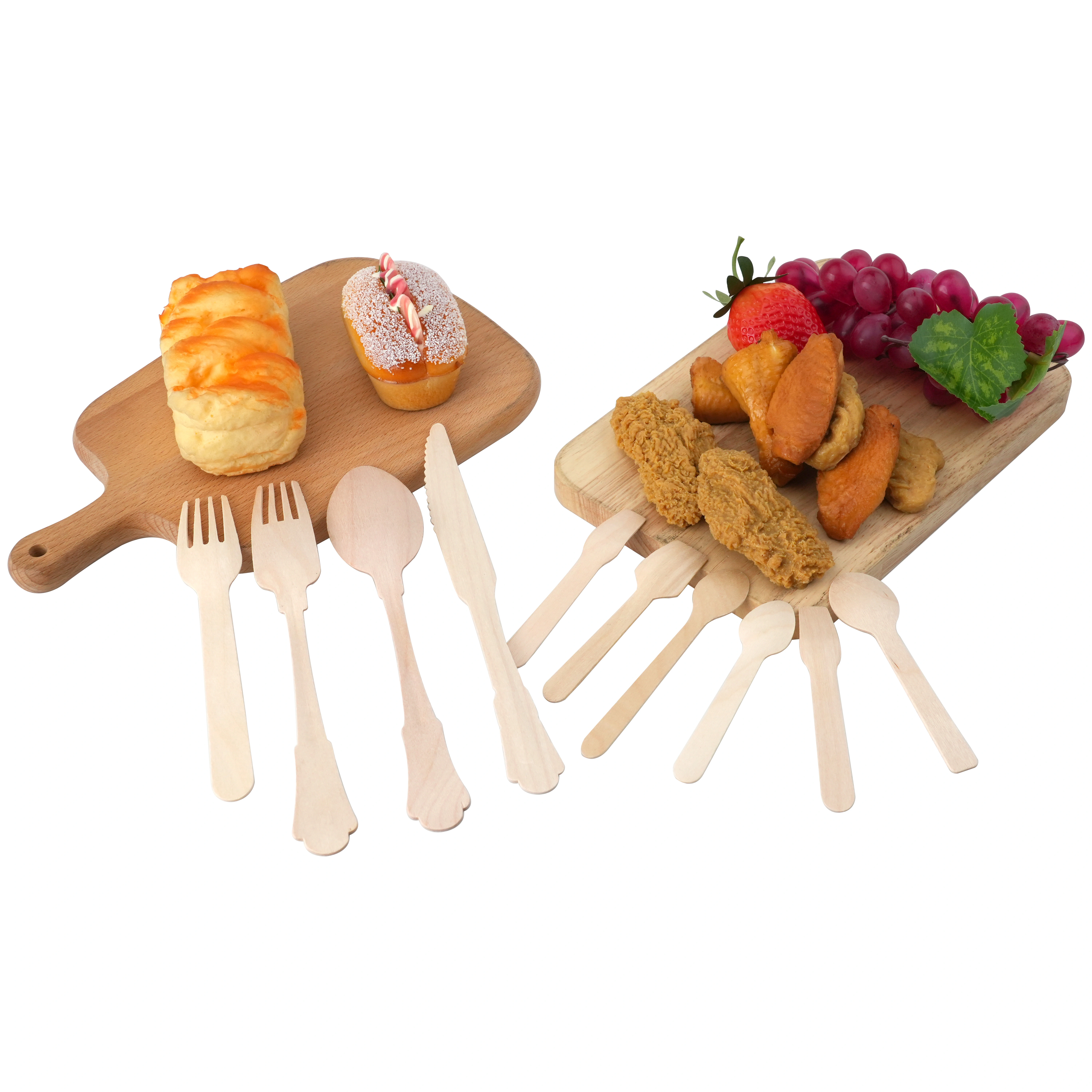 High quality wooden Forks Spoons Knives Cutlery Disposable Utensils Eco Friendly recyclable wooden cutlery set 1