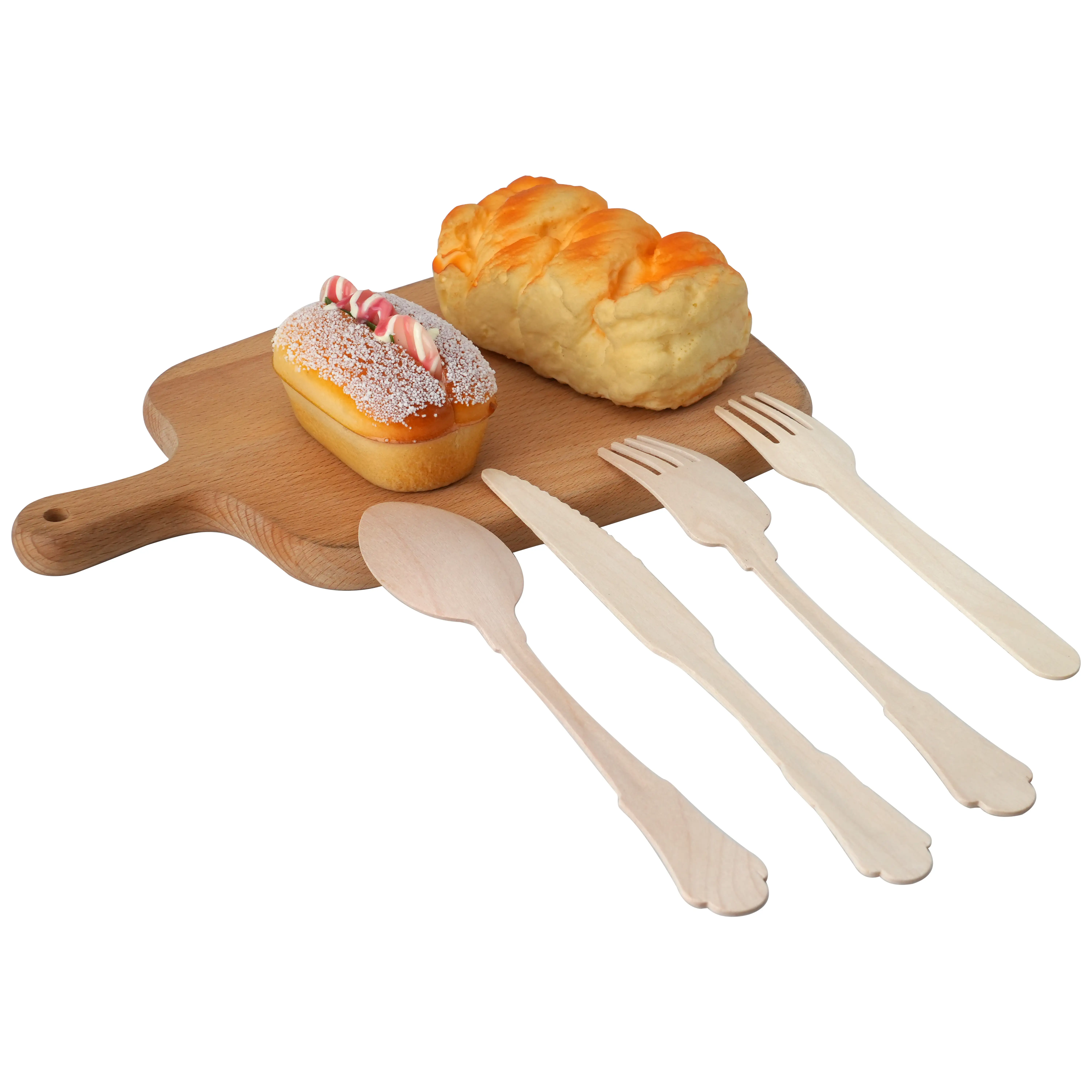 உயர் தரமான மூங்கில் ஃபோர்க்ஸ் ஸ்பூன் கத்திகள் கட்லரி செலவழிப்பு பாத்திரங்கள் சூழல் நட்பு மறுசுழற்சி செய்யக்கூடிய மூங்கில் கட்லரி செட் 1