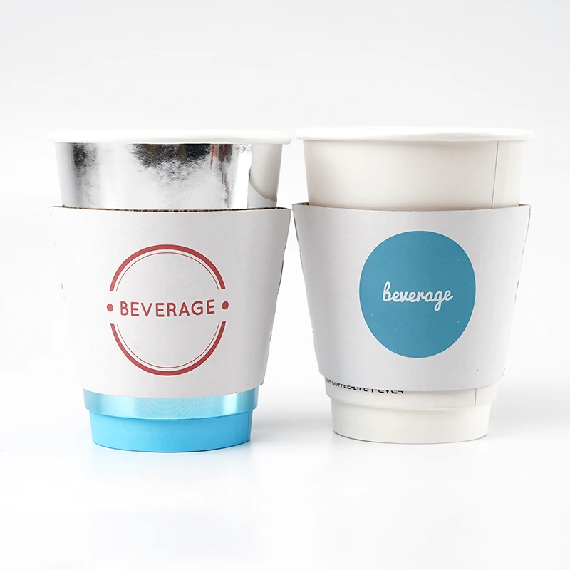 Uchampak-paper cup sleeve manufacture for customized cup jackets fit paper cup clear cup 8oz,10oz,12oz,16oz,20oz 1