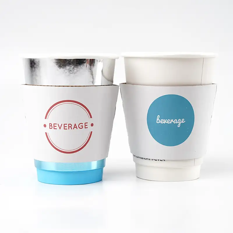 Uchampak-paper cup sleeve nga paghimo alang sa customized cup jackets mohaom sa paper cup clear cup 8oz,10oz,12oz,16oz,20oz 1