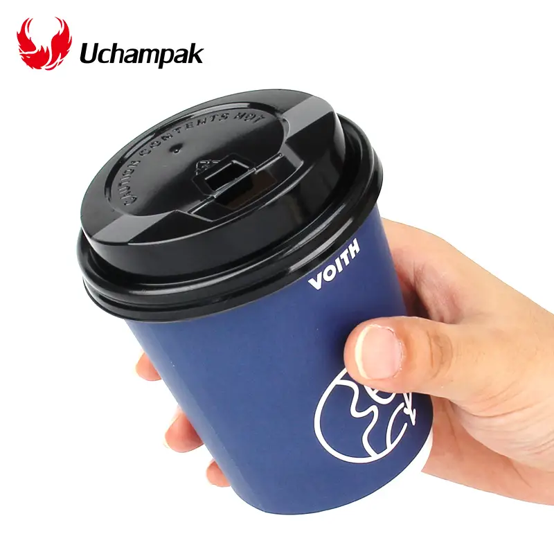 Uchampak-Bio lids for disposable paper cup 8oz/10oz/12oz/16oz/20oz/double wall and single wall cup 1