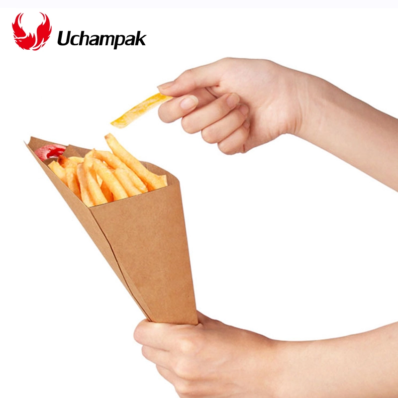 Uchampak-manufacture for paper chips box chips cone for potato chips and popcorn french fries box 1