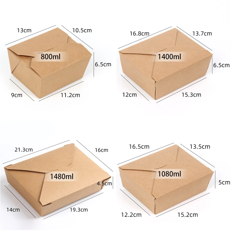 Uchampak-manufacture for take away food box disposable paper box for salad/noodles/snacks/fried food 1