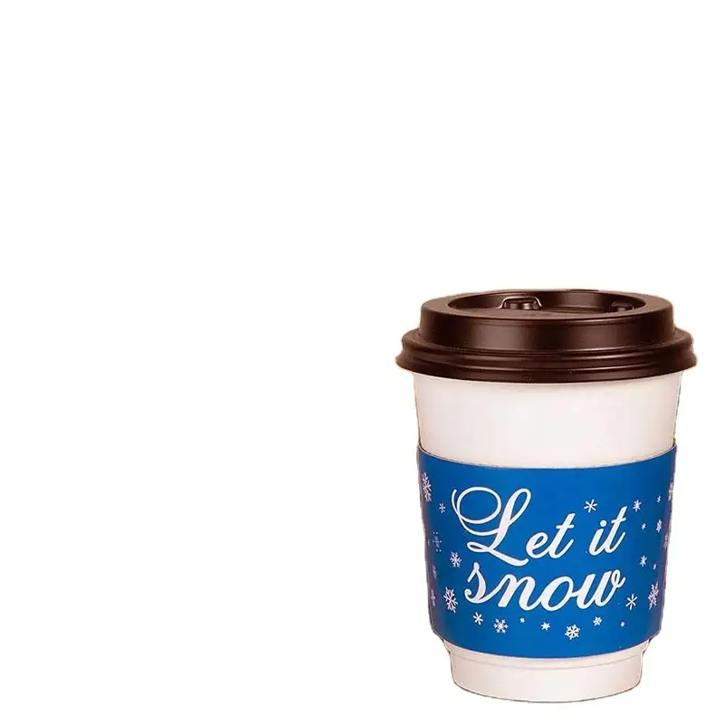 Uchampak- Paper Cup Sleeve Customized Color and Corrugated For Hot and Cold Drinks Cup Sleeves 1