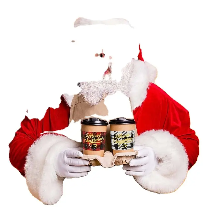 Uchampak- Corrugated Fun Gbona ati Ohun mimu Tutu Iwe Cup Sleeve ati Àpẹẹrẹ Anti-scalding Cup Sleeve Reusable Cup Sleeves 1