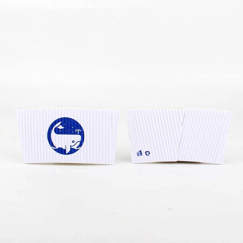 Uchampak- Factory Sale Cardboard Paper Cup Sleeves Ripple Wall Layers Protective Hot and Cold Insulator Cup Sleeves 1