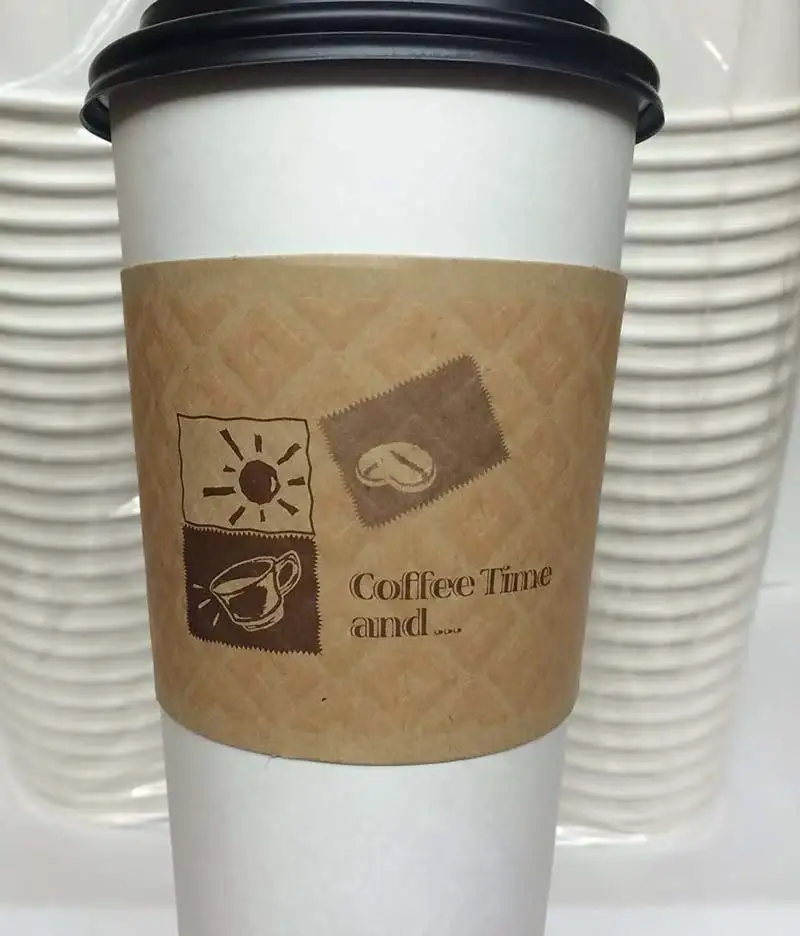 Uchampak- návleky na papírové kelímky o vysoké tloušťce Vlastní logo Flexotisk a ofsetový tisk Ochranné návleky na kelímky za tepla a za studena 1