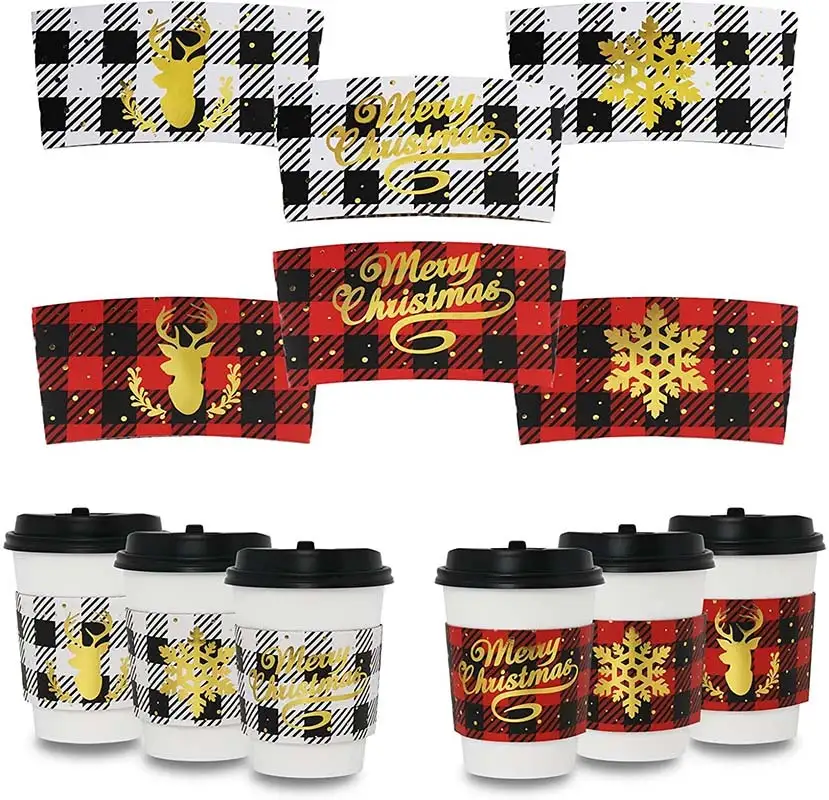 Uchampak- Biodegradable Cutting Factory Sale Cardboard Paper Cup Sleeves Sleeves Cup Sleeves Triple Layers 1