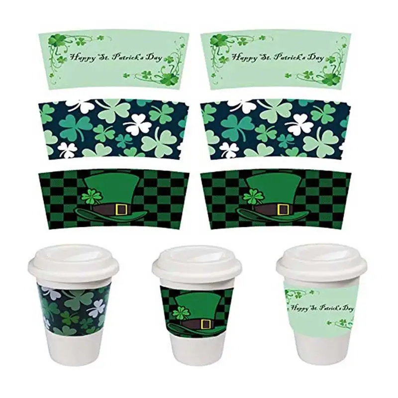 Uchampak - Fundas para vasos de bebida fría por xunto de papel Kraft Chaqueta/mangas para vasos de 10 a 24 onzas 1