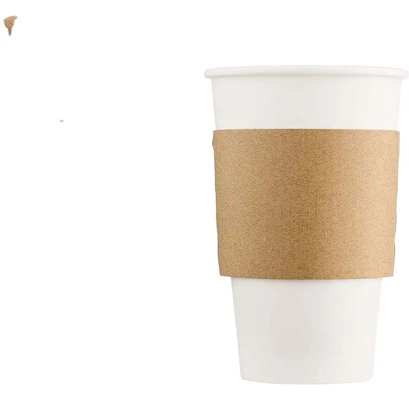 Uchampak- 12oz/16oz/20oz paper cup with lid and sleeve coffee Disposable hot drink High quality Cup Sleeves 1