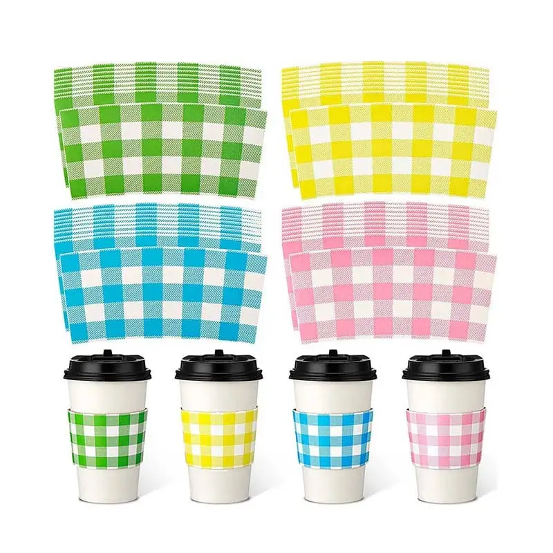 اچمپاک - د تودوخې کاغذ ارزانه فابریکه د سپینې کارت بورډ کاغذ کپ پوښ کافي کپ جاکټ ګرم څښاک کپ آستینونه پلوري 1