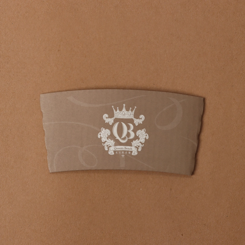 Uchampak- Disposable Printed Corrugated Kraft Jacket/Sleeve for 10-24 Oz Cups Cup Sleeves 1