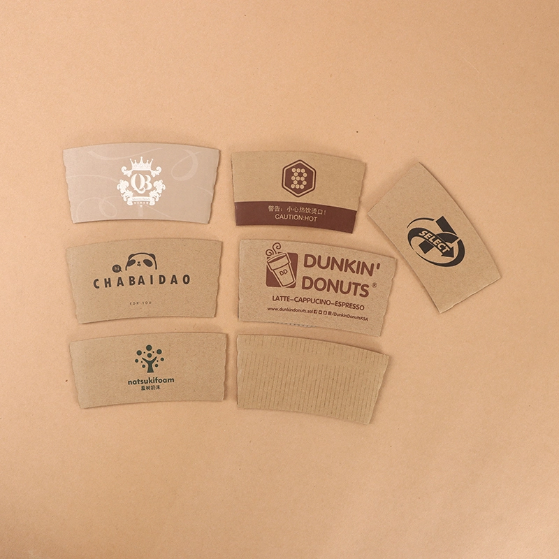 Uchampak- Cheap Price Disposable Cardboard Coffee Cup Jacket Hot Drink Cup Sleeves Take Away Tea Cups Cup Sleeves 1