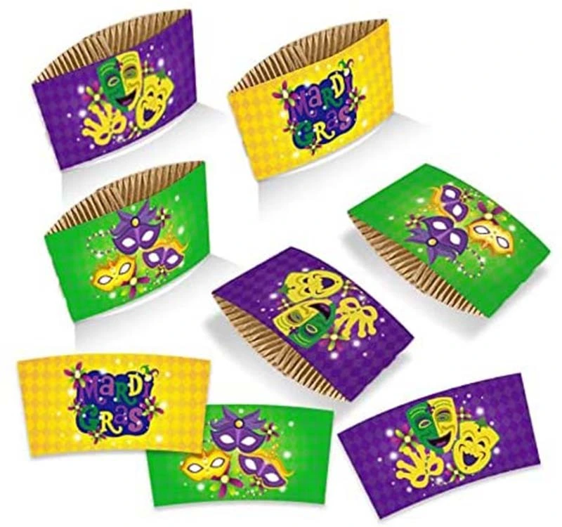 Uchampak- Factory Wholesale Custom Logo Design Paper Cup Cover Coffee Cup Jacket Hot Drink Multiple Layers Cup Sleeves 1