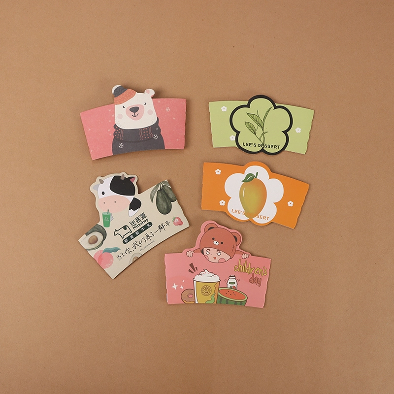 Uchampak - Cheap factory sell White Cardboard Paper Cup Cover Coffee Cup Jacket Hot Drink Cup Sleeves Cup Sleeves 1
