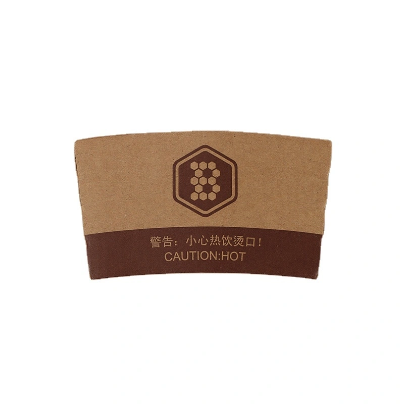 Uchampak- Kraft Paper Sleeves Protective Heat Insulation Drinks Coffee Sleeves Disposable Corrugated Cup Sleeves Jackets 1