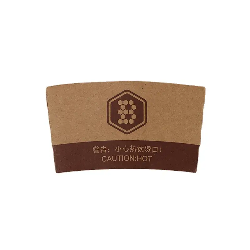 Uchampak- Mikono ya Karatasi ya Kraft Mikono ya Kinga ya Kuhami Joto Vinywaji vya Mikono ya Kahawa Mikono ya Mikono ya Kombe la Bati inayoweza kutumika. 1