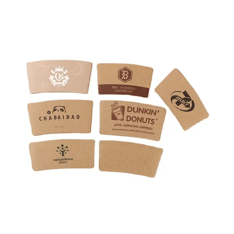 উচম্পাক- কাপ জ্যাকেট হোল্ডার ক্রাফ্ট পেপার হাতা প্রতিরক্ষামূলক তাপ নিরোধক ড্রিংকস ইনসুলেটেড ডিসপোজেবল কাপ হাতা 1