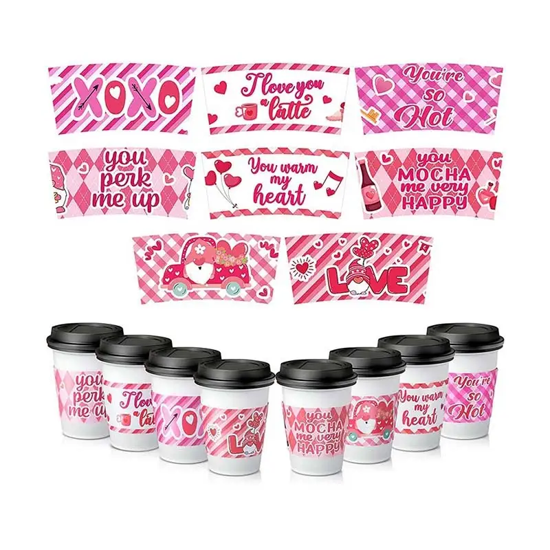 Uchampak- Isolerte kaffehylser Engangs bølgede koppermer Jakkerholder Kraftpapirhylser koppermer 1