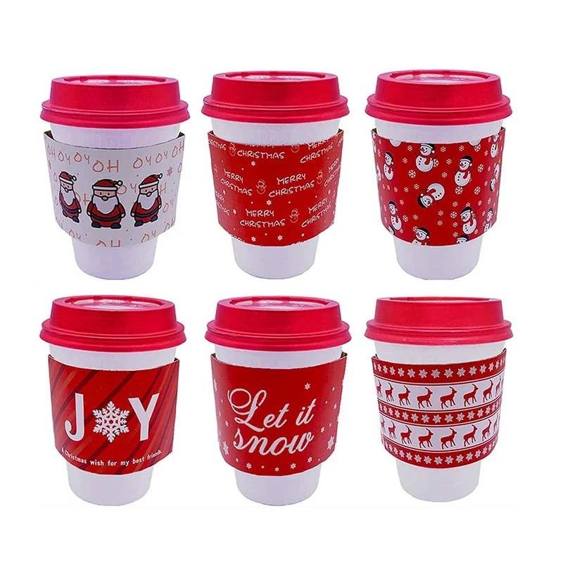 Uchampak- Disposable Corrugated Cup Sleeves Jackets Holder Protective Heat Insulation Drinks Insulated Coffee Sleeves 1