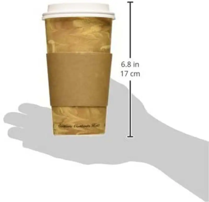 Uchampak- Disposable custom printed craft embossed stamped paper coffee cup sleeve for paper cup Cup Sleeves1 1