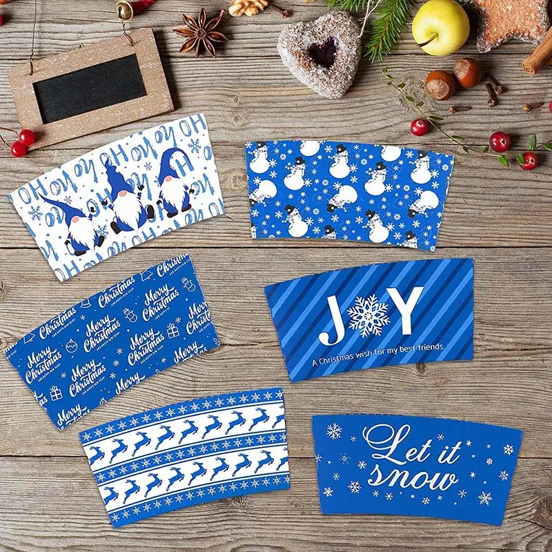 Uchampak- flexo offsettryck anpassad logotyp kaffe juice pappersmugg ärmar jackor design Cup ärmar 1