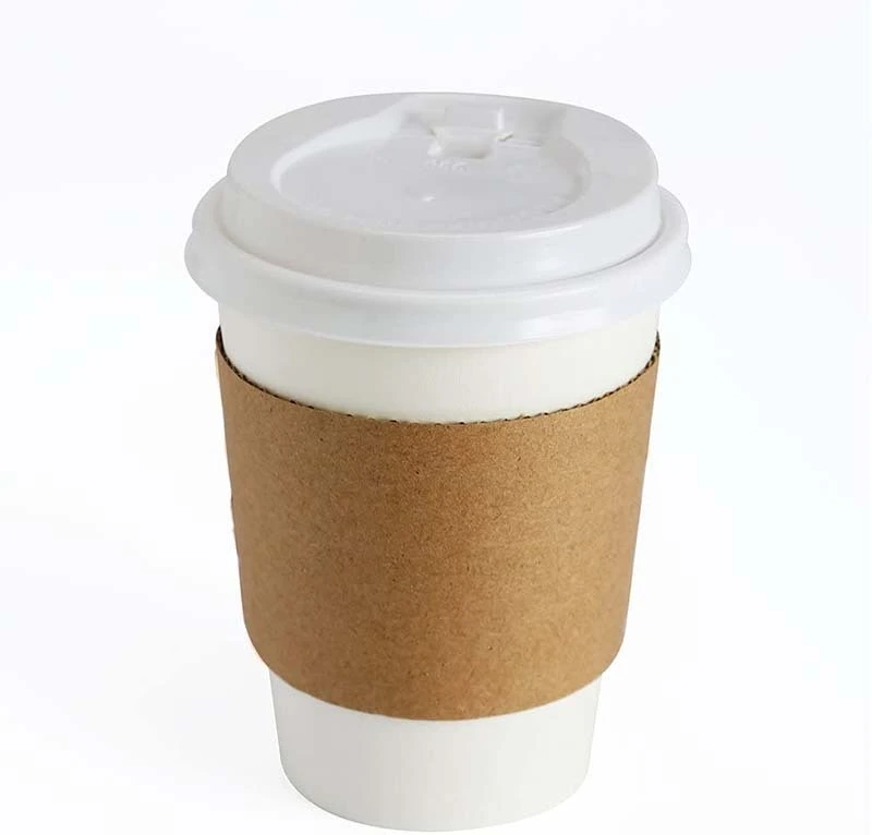 Uchampak- customized logo printed disposable hot drink coffee paper cup with lid and sleeve Cup Sleeves2 1