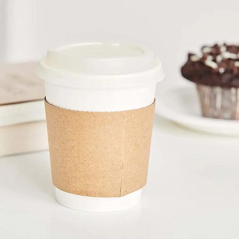 Uchampak - Tasses de paper de doble paret ecològica d'un sol ús estampades personalitzades amb màniga de tassa de cafè 1