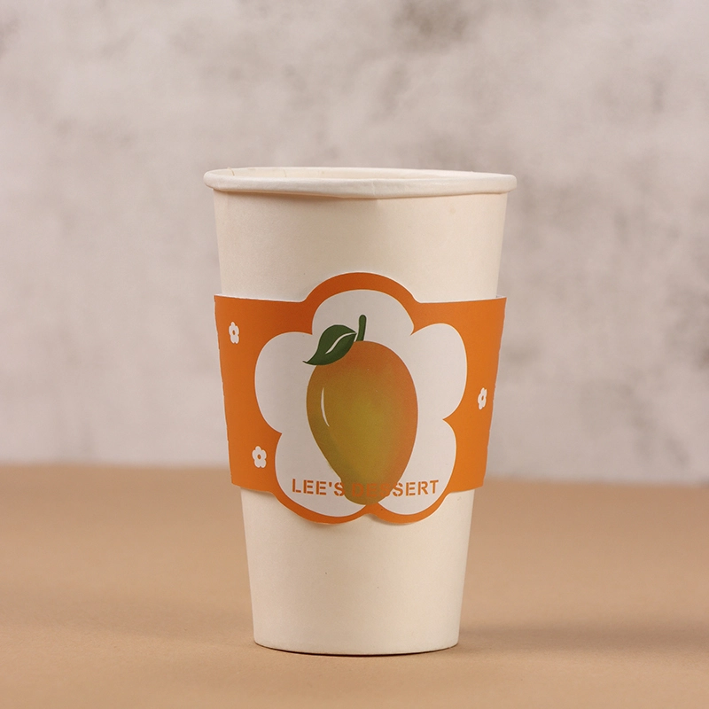 Uchampak- Disposable Eco-friendly Coffee And Tea Paper Cup Sleeves Jackets With Custom Printed Service Cup Sleeves 1