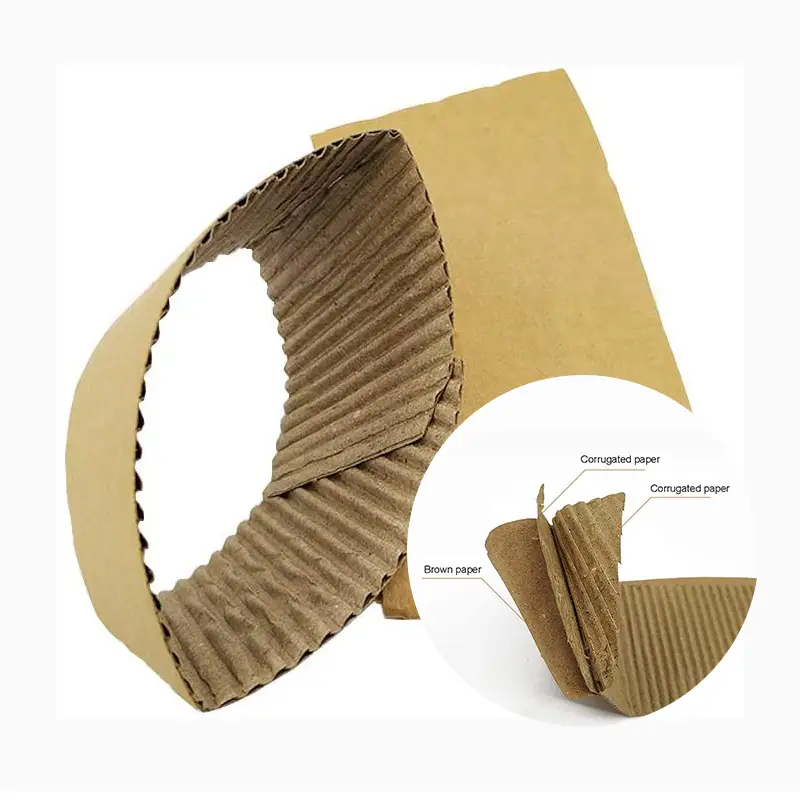 Uchampak- Christmas 8/12/16 oz custom corrugated kraft paper coffee cup and sleeves Cup Sleeves 1