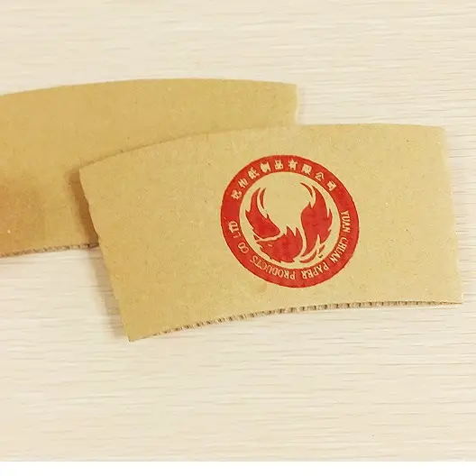 Uchampak - डिस्पोजेबल नालीदार कागज कार्डबोर्ड 8oz कप ज्याकेट कभर आस्तीन प्याकेजिङ स्वीकार कप आस्तीन 1