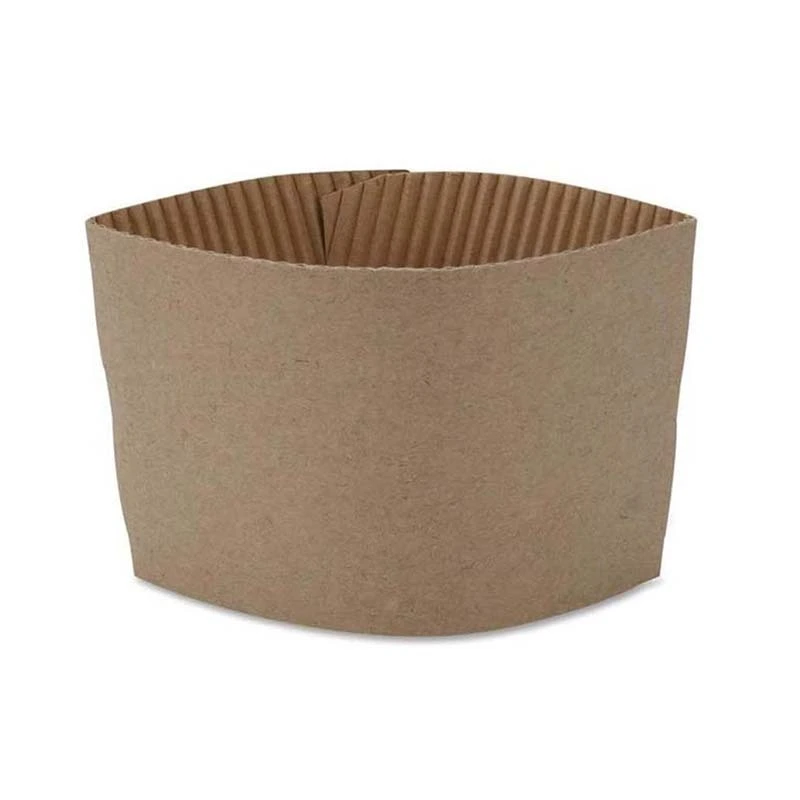 Uchampak -Disposable Paper Cup Sleeves Designs for 12 and 16oz Corrugated Cup Paper Jacket for Hot Chocolate Cocoa 1