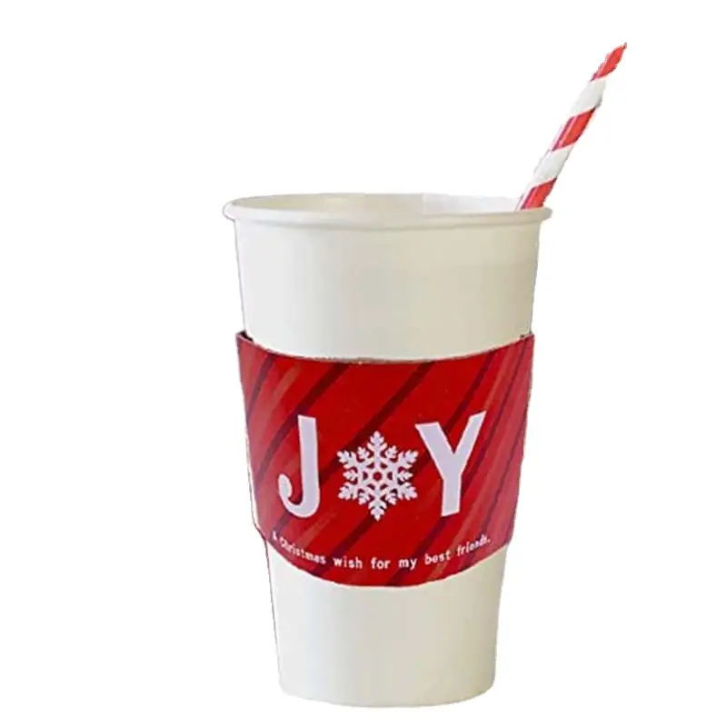 Uchampak - Cup Sleeves Print Coffee&amp;Mànigues de tassa de te Dissenys de mànigues de tassa d'un sol ús Kraft per a tasses de 12 i 16 oz 1