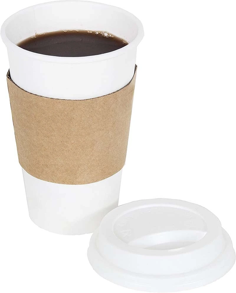 Uchampak - 12oz Disposable Coffee Cup Sleeves for Hot Drinks Paper Corrugated Cup Jackets Cup Sleeves 1