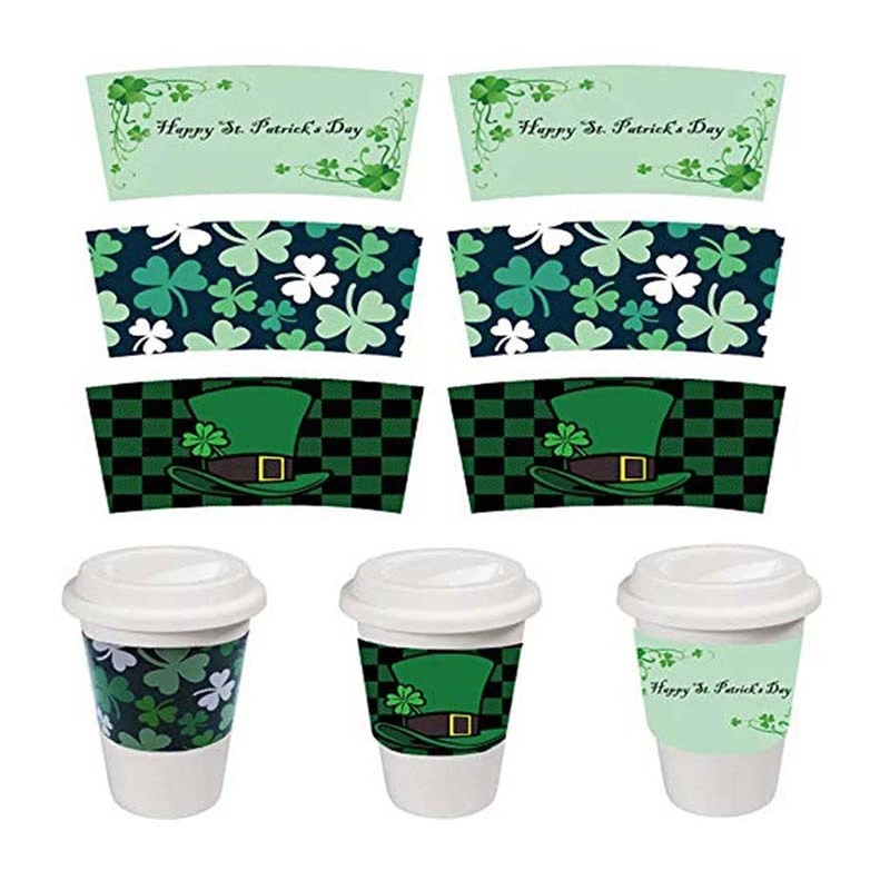 Uchampak - Kraft Disposable Paper Cup Sleeves  Corrugated Cup Paper Jacket for Hot Chocolate Cocoa or Cold Cup 1