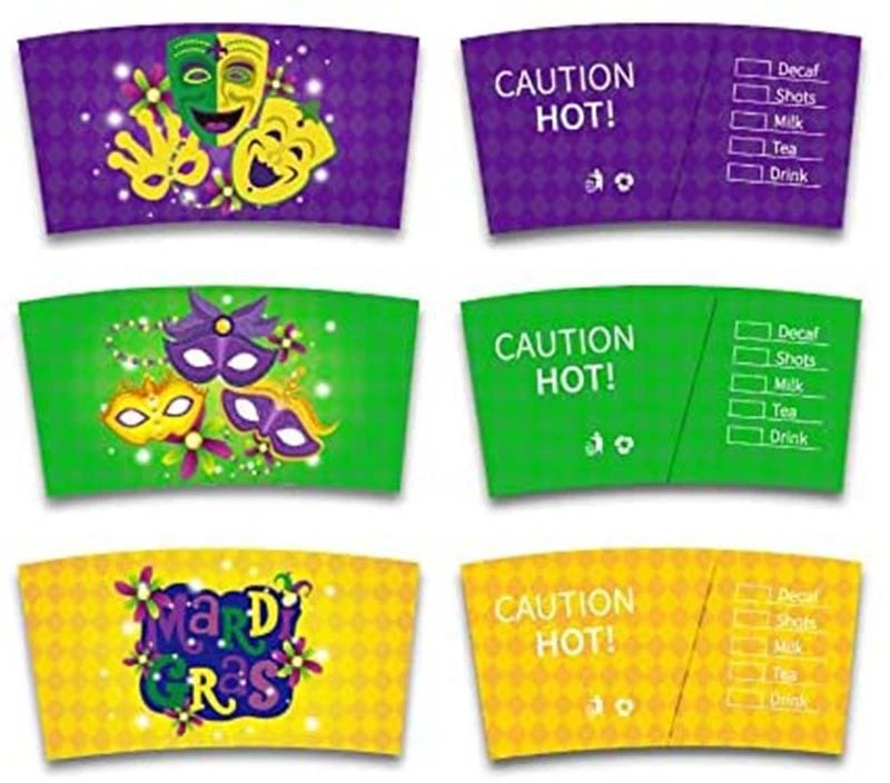 Uchampak - Customized Disposable Coffee Tea Cup Sleeve Paper Sleeve Packaging Paper Cup  Corrugated Cup Sleeves 1