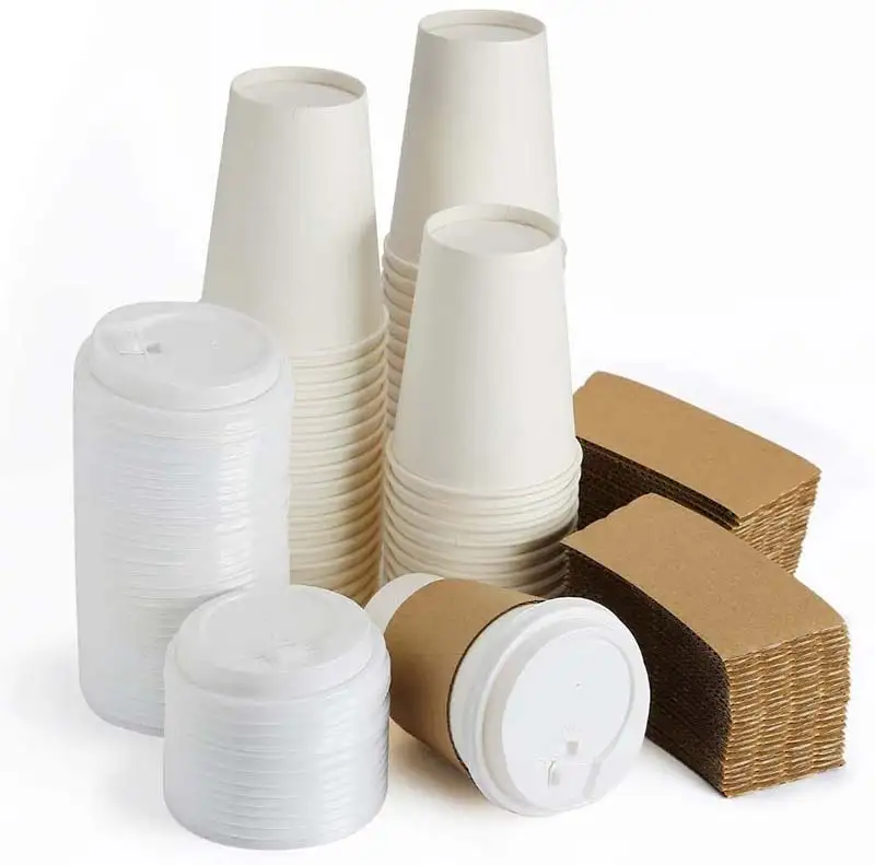 Uchampak - sleeves cupa teth Kraft Brown airson 8oz neach-gleidhidh cupa cofaidh cuidhteasach sleeves pàipear cupa cofaidh seacaidean cupa sleeves 1