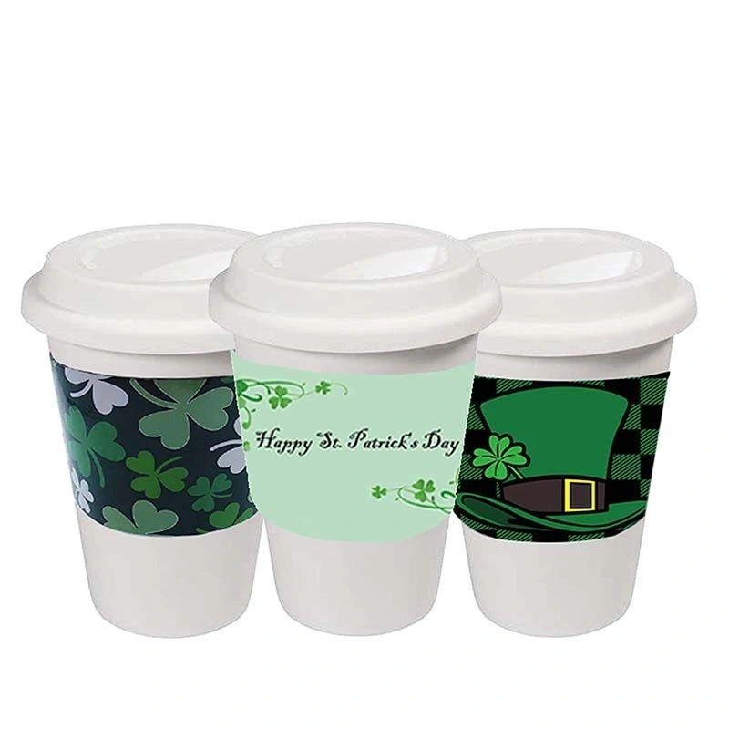 Uchampak- Kraft weggooibare papierbekermoue Geriffelde koppiepapierbaadjie vir warm koffie of koue koppiemoue 1