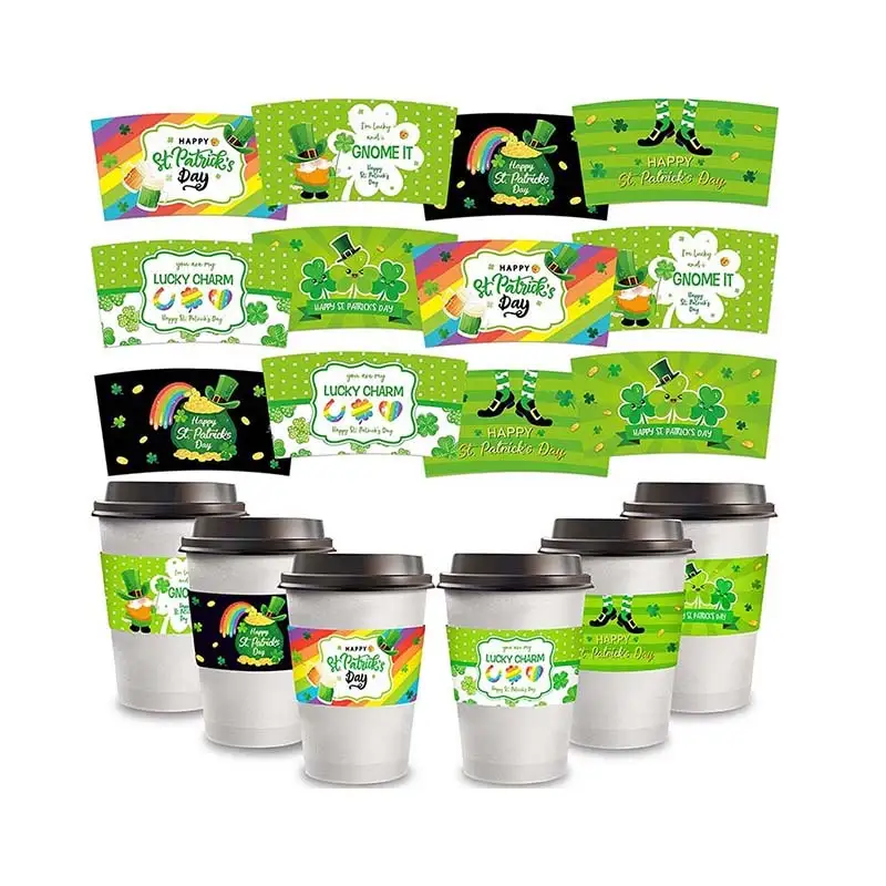 Uchampak- پيپر ڪپ آستين ڊسپوزيبل ڪافي چانهه ڪپ آستين پيپر آستين پيڪنگنگ ناريل ڪپ آستين 1