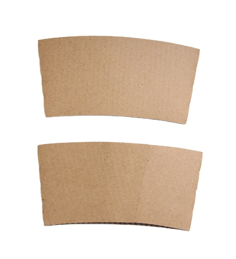 Uchampak-Cup Sleeve Printed Disposable Coffee Cup Sleeve Packaging Paper Cup Holder Anti-scalding Corrugated Cup Sleeves 1