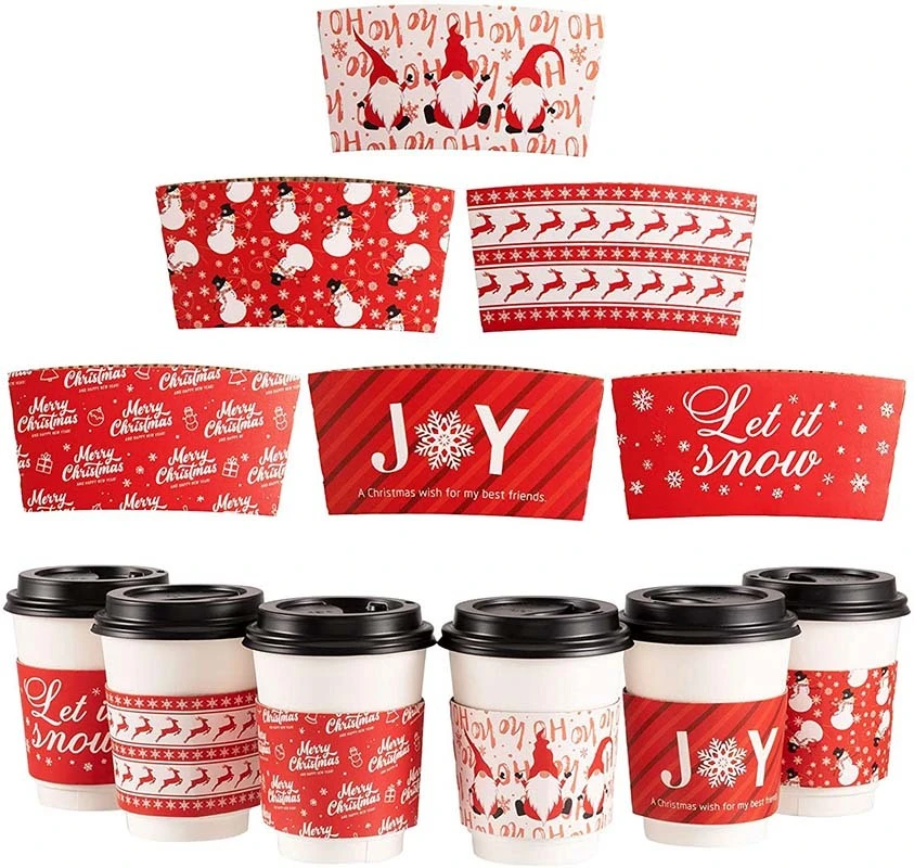 Uchampak-Disposable Corrugated Cup Sleeves Jackets Holder Kraft Paper Sleeves ភេសជ្ជៈការពារកំដៅ 1