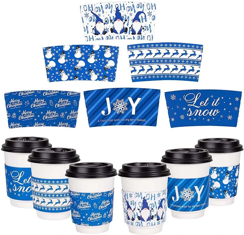 Uchampak- Disposable Corrugated Cup Sleeves Jackets Holder Kraft Paper Sleeves Protective Heat Insulation Drinks2 1