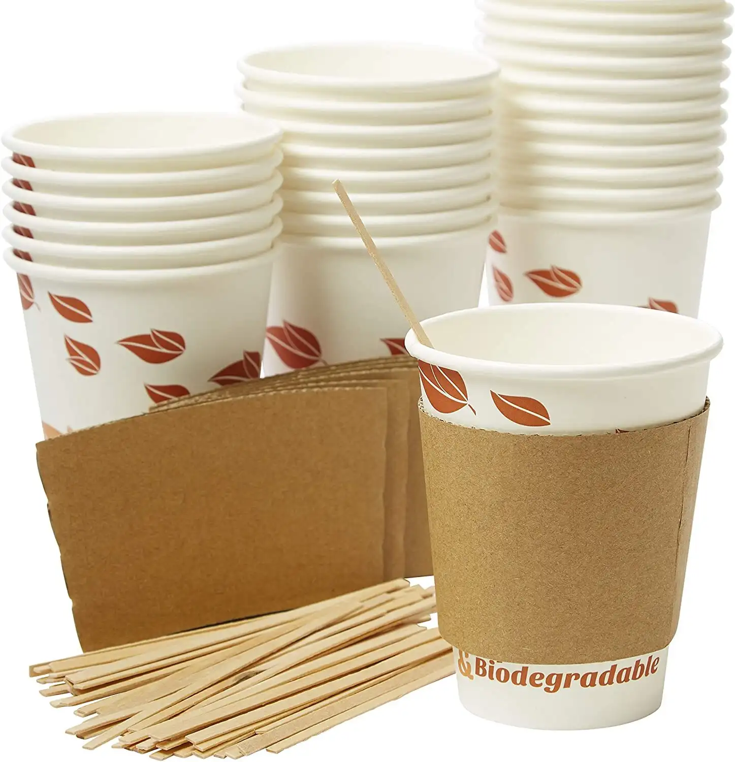 Uchampak- Paper Cup Sleeve Printed Cup Sleeve Paper Sleeve Packaging Paper Cup Holder Corrugated Cup Sleeves 1
